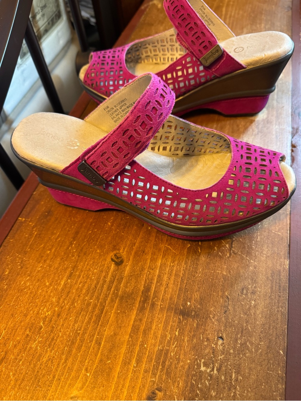 Jambu Orion Fuchsia Women’s Open-Toe Slingback Wedge Sandals - Fuchsia Pink - Picture 3 of 13